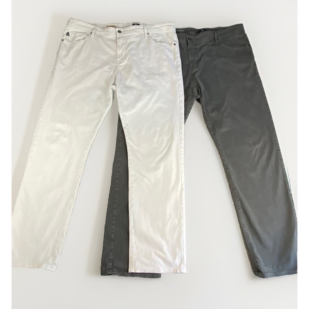 Adriano Goldschmied Pants The Graduate Men’s Lot Of 2 Cream & Grey 42x32